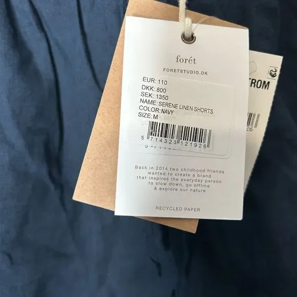 Forét Serene Linen Shorts NWT